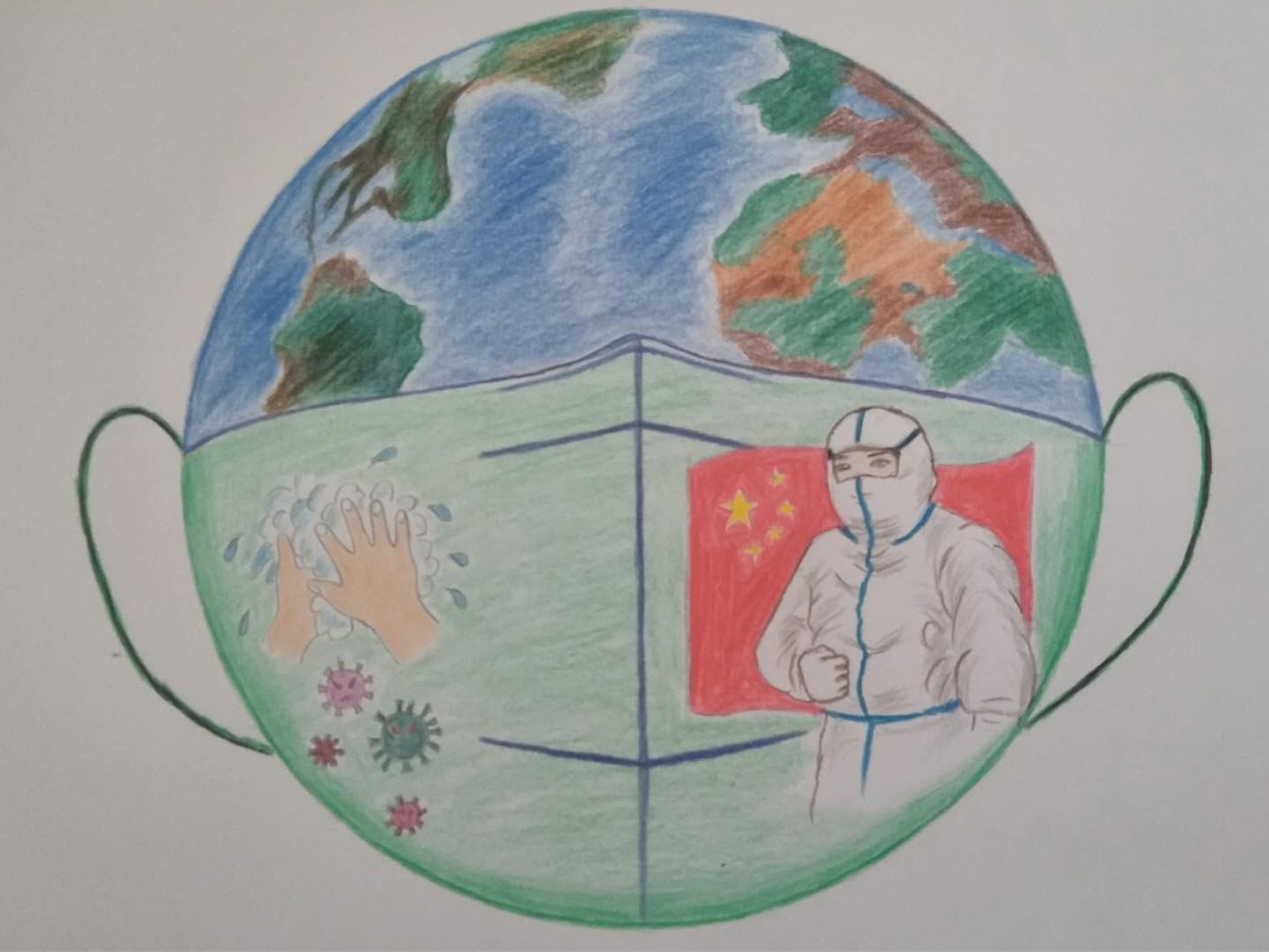 创意绘口罩,致敬抗疫人